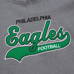 Philadelphia Eagles Vintage Logo Snow Washed Fleece Pullover Hoodie - Heather Gray - Mitchell & Ness