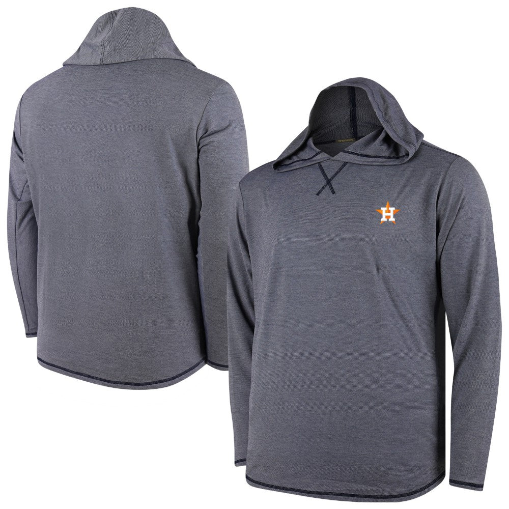 Houston Astros Butter Stripe Tri-Blend Long Sleeve Hoodie T-Shirt - Navy Online