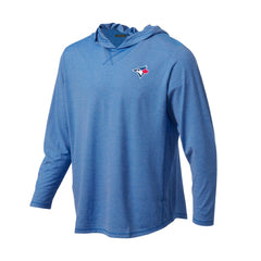 Toronto Blue Jays Butter Stripe Tri-Blend Long Sleeve Hoodie T-Shirt - Royal Outlet