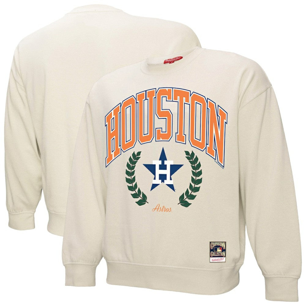 Houston Astros Mitchell & Ness Women's Cooperstown Collection Laurel Crew Pullover Sweatshirt Near Me