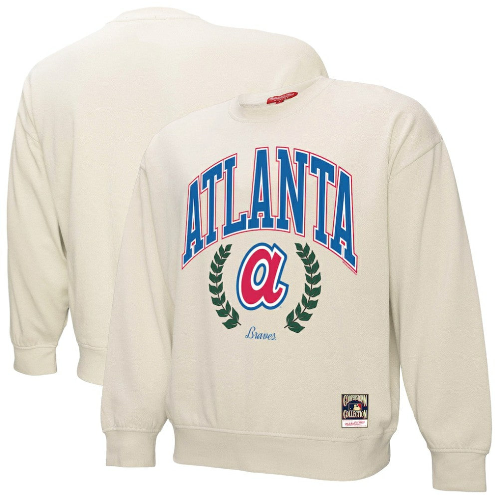 Atlanta Braves Mitchell & Ness Women's Cooperstown Collection Laurel Pullover Sweatshirt Discount