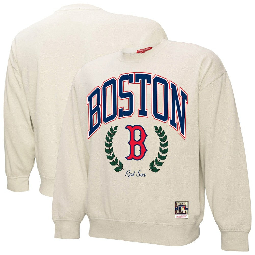 Boston Red Sox Mitchell & Ness Women's Cooperstown Collection Laurel Pullover Sweatshirt Online
