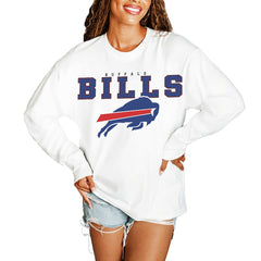 Buffalo Bills Gameday Couture Women's Big Goals Oversized Long Sleeve T-Shirt - White - NFL