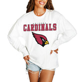 Arizona Cardinals Gameday Couture Women's Big Goals Oversized Long Sleeve T-Shirt - White - NFL