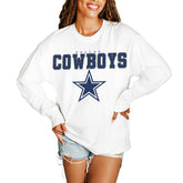 Dallas Cowboys Gameday Couture Women's Big Goals Oversized Long Sleeve T-Shirt - White - NFL