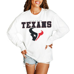 Houston Texans Gameday Couture Women's Big Goals Oversized Long Sleeve T-Shirt - White - NFL