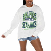 Seattle Seahawks Gameday Couture Women's Time Out Oversized Long Sleeve T-Shirt - White - NFL