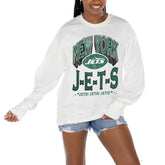 New York Jets Gameday Couture Women's Time Out Oversized Long Sleeve T-Shirt - White - NFL