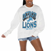 Detroit Lions Gameday Couture Women's Time Out Oversized Long Sleeve T-Shirt - White - NFL