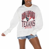 Houston Texans Gameday Couture Women's Time Out Oversized Long Sleeve T-Shirt - White - NFL