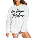 Las Vegas Raiders Gameday Couture Women's Classic Comeback Oversized Long Sleeve T-Shirt - White - NFL