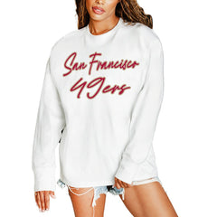 San Francisco 49ers Gameday Couture Women's Classic Comeback Oversized Long Sleeve T-Shirt - White - NFL