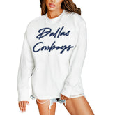 Dallas Cowboys Gameday Couture Women's Classic Comeback Oversized Long Sleeve T-Shirt - White - NFL