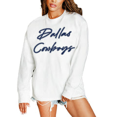 Dallas Cowboys Gameday Couture Women's Classic Comeback Oversized Long Sleeve T-Shirt - White - NFL