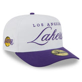 New Era Los Angeles Lakers 2025 NBA Draft A-Frame 59FIFTY Fitted Hat White/Purple