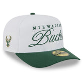 New Era Milwaukee Bucks 2025 NBA Draft A-Frame 59FIFTY Fitted Hat White/Hunter Green