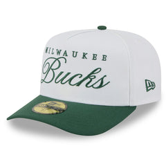 New Era Milwaukee Bucks 2025 NBA Draft A-Frame 59FIFTY Fitted Hat White/Hunter Green