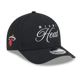 New Era Miami Heat 2025 NBA Draft M-Crown A-Frame 9FORTY Adjustable Hat Black