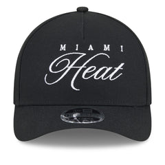 New Era Miami Heat 2025 NBA Draft M-Crown A-Frame 9FORTY Adjustable Hat Black