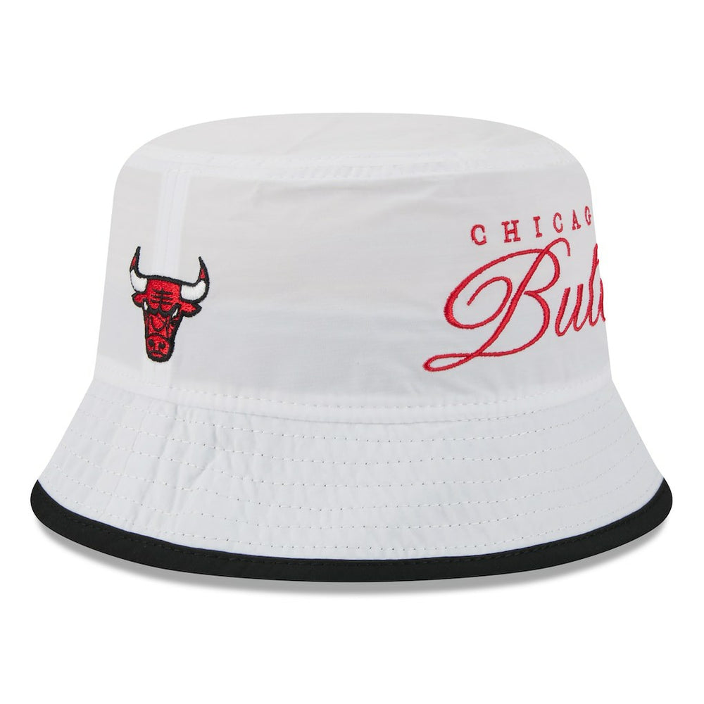 New Era Chicago Bulls 2025 NBA Draft Nylon Bucket Hat White/Black