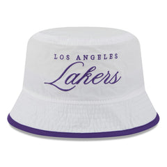 New Era Los Angeles Lakers 2025 NBA Draft Nylon Bucket Hat White/Purple