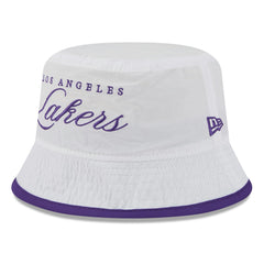 New Era Los Angeles Lakers 2025 NBA Draft Nylon Bucket Hat White/Purple