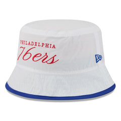 New Era Philadelphia 76ers 2025 NBA Draft Nylon Bucket Hat White/Royal