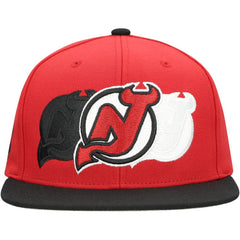 New Jersey Devils Mitchell & Ness Soul Triple Up Snapback Hat - Red | NHL Lifestyle