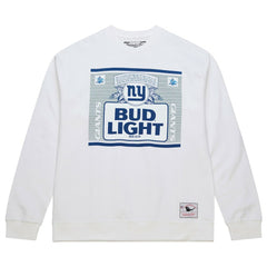 New York Giants x Bud Light The Crest Pullover Sweatshirt - White - Mitchell & Ness