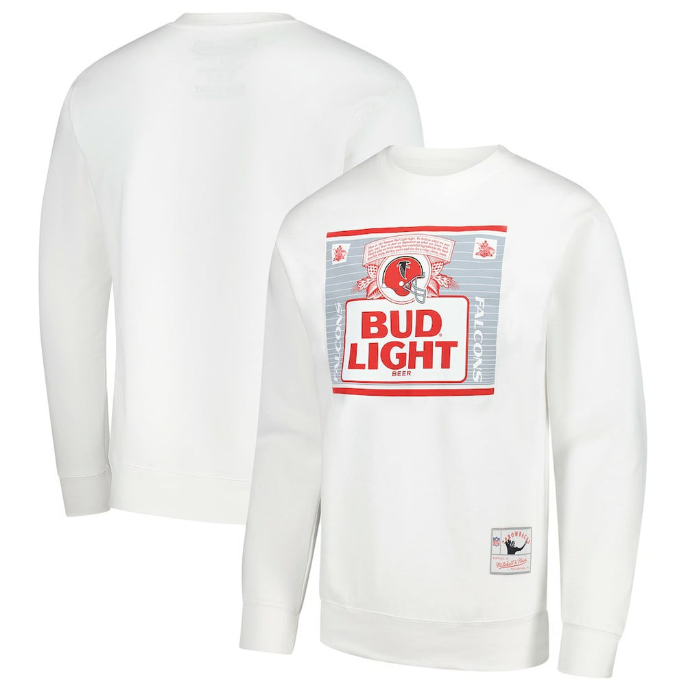 Atlanta Falcons x Bud Light The Crest Pullover Sweatshirt - White - Mitchell & Ness