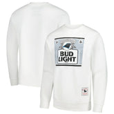 Carolina Panthers x Bud Light The Crest Pullover Sweatshirt - White - Mitchell & Ness