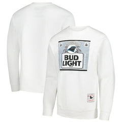 Carolina Panthers x Bud Light The Crest Pullover Sweatshirt - White - Mitchell & Ness