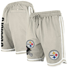 Pittsburgh Steelers New Era Stone Multi Patch Shorts - Light Beige - NFL