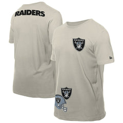 Las Vegas Raiders New Era Multi Patch T-Shirt - Light Beige - NFL