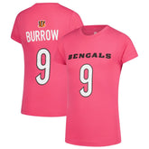 Joe Burrow Cincinnati Bengals Girls Youth Player Name & Number T-Shirt - Pink - NFL