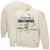 Cleveland Browns Women's Shooting Stars Pullover Sweatshirt - Cream - Mitchell & Ness
