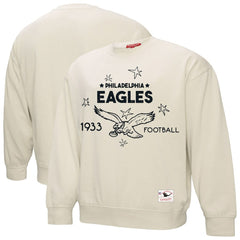 Philadelphia Eagles Women's Shooting Stars Pullover Sweatshirt - Cream - Mitchell & Ness