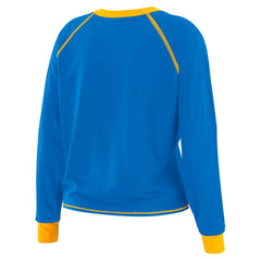 Los Angeles Chargers WEAR by Erin Andrews Women's Plus Size Tie-Front Long Sleeve Top - Powder Blue/Gold - NFL