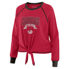 Arizona Cardinals WEAR by Erin Andrews Women's Plus Size Tie-Front Long Sleeve Top - Cardinal/Black - NFL