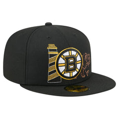 Boston Bruins New Era State Stitch 59FIFTY Fitted Hat - Black | New Era on sale