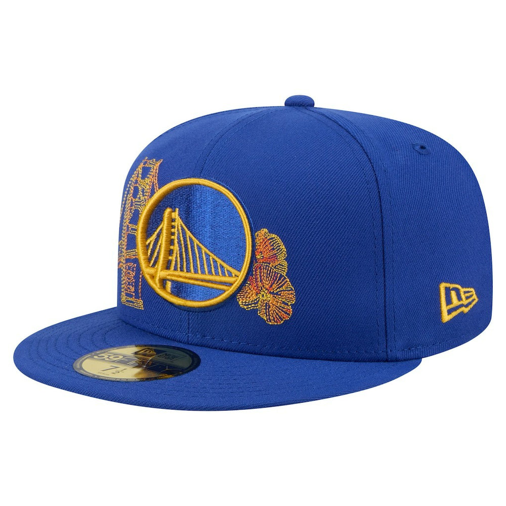 New Era Golden State Warriors State Stitch 59FIFTY Fitted Hat Royal
