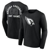 Arizona Cardinals Personalized Name & Number Monochrome Long Sleeve T-Shirt - Black - NFL
