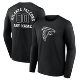 Atlanta Falcons Personalized Name & Number Monochrome Long Sleeve T-Shirt - Black - NFL