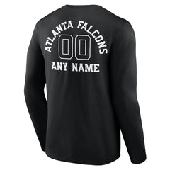 Atlanta Falcons Personalized Name & Number Monochrome Long Sleeve T-Shirt - Black - NFL