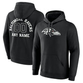 Baltimore Ravens Personalized Name & Number Pullover Hoodie - Black - NFL