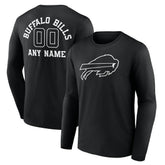 Buffalo Bills Personalized Name & Number Monochrome Long Sleeve T-Shirt - Black - NFL