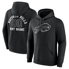 Buffalo Bills Personalized Name & Number Pullover Hoodie - Black - NFL