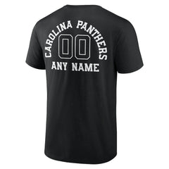 Carolina Panthers Personalized Name & Number Monochrome T-Shirt - Black - NFL