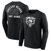 Chicago Bears Personalized Name & Number Monochrome Long Sleeve T-Shirt - Black - NFL