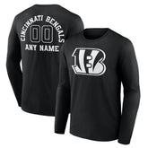 Cincinnati Bengals Personalized Name & Number Monochrome Long Sleeve T-Shirt - Black - NFL